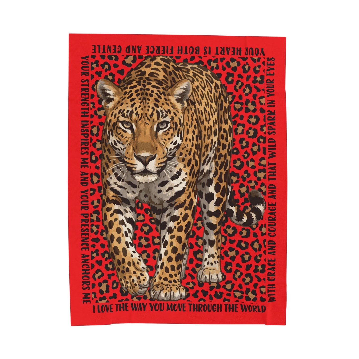 Fierce Feminine Leopard Inspirational Blanket Gift