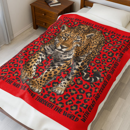 Fierce Feminine Leopard Inspirational Blanket Gift