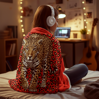 Fierce Feminine Leopard Inspirational Blanket Gift
