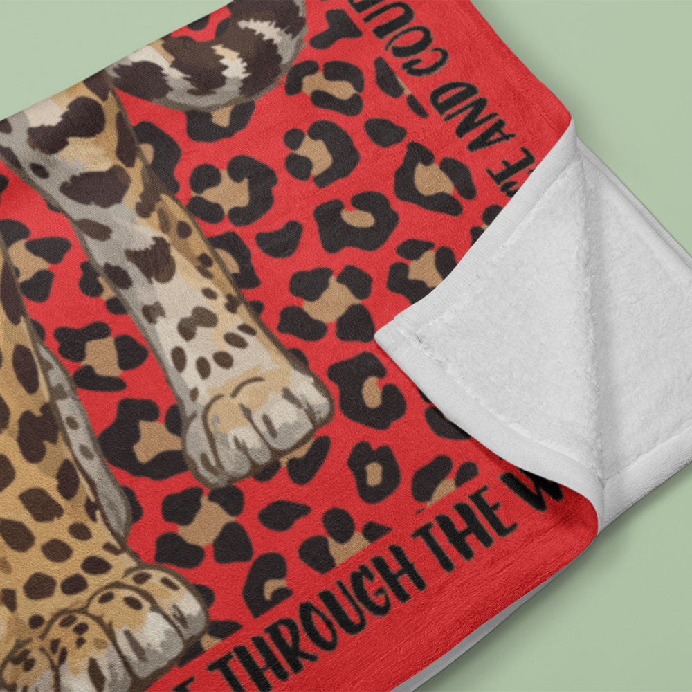 Fierce Feminine Leopard Inspirational Blanket Gift