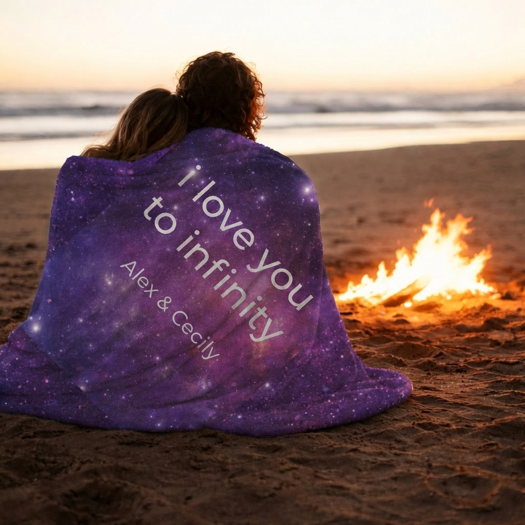 Personalized “I Love You to Infinity” Couples Blanket