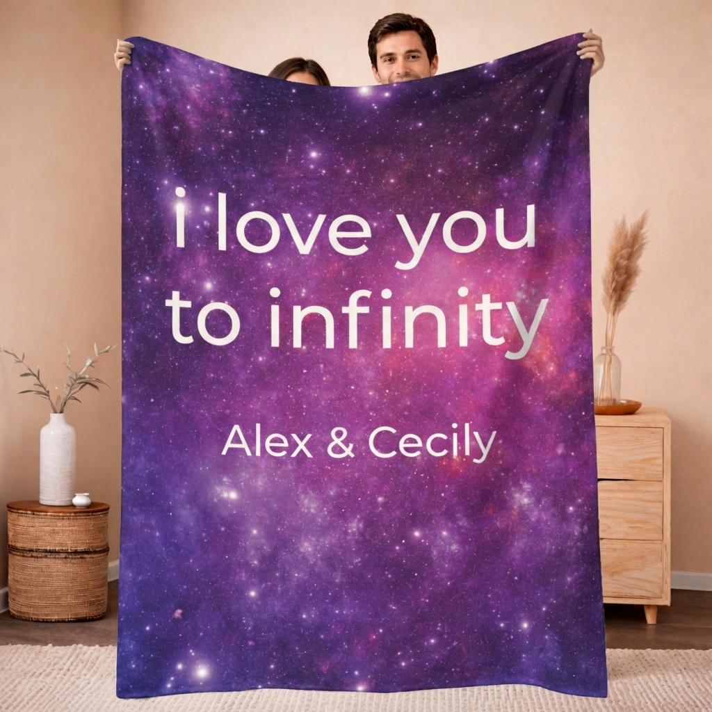 Personalized “I Love You to Infinity” Couples Blanket