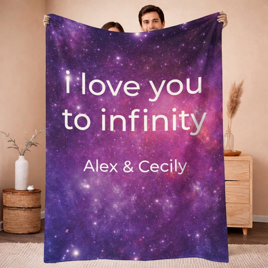 Personalized “I Love You to Infinity” Couples Blanket