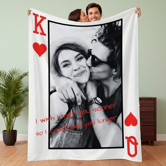 Couples Personalized Photo Blanket Romantic Love Gift