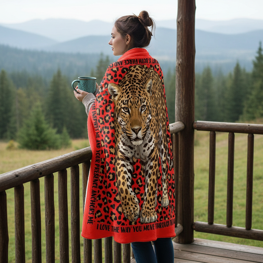 Fierce Feminine Leopard Inspirational Blanket Gift