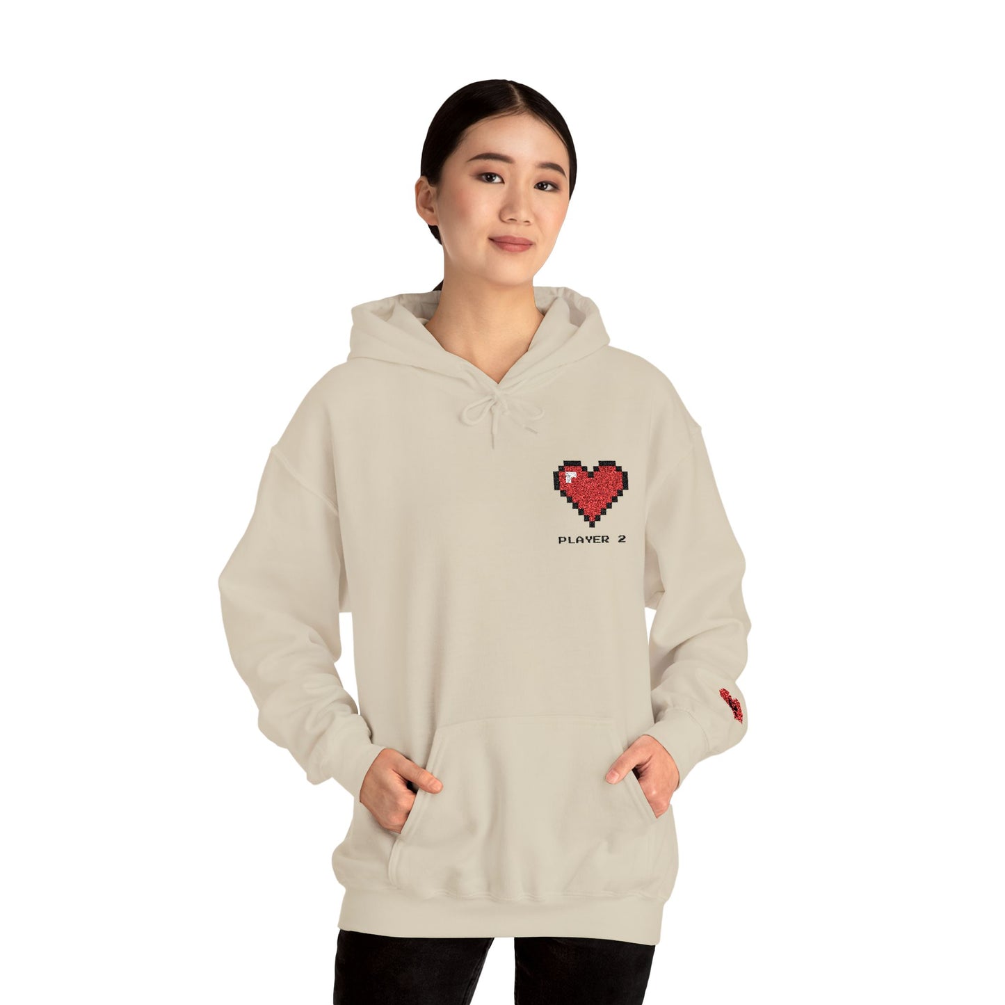 Player 1 & Player 2 Couples Embroidered Sweatshirts – Matching Gamer Love Hoodies