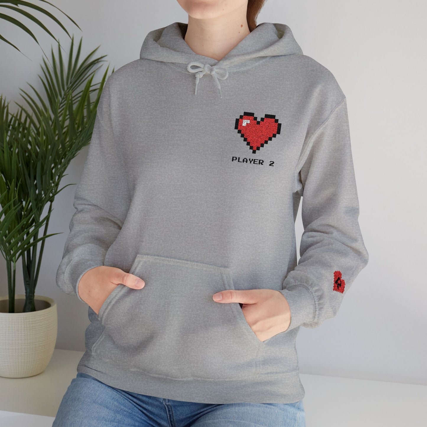 Player 1 & Player 2 Couples Embroidered Sweatshirts – Matching Gamer Love Hoodies