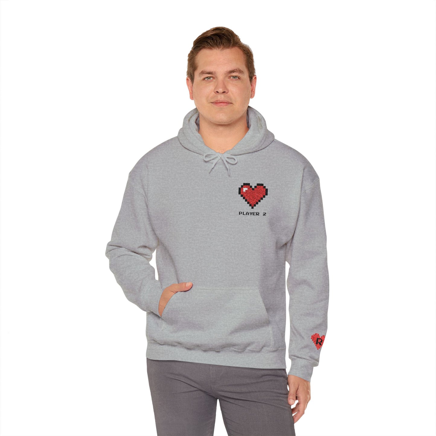 Player 1 & Player 2 Couples Embroidered Sweatshirts – Matching Gamer Love Hoodies