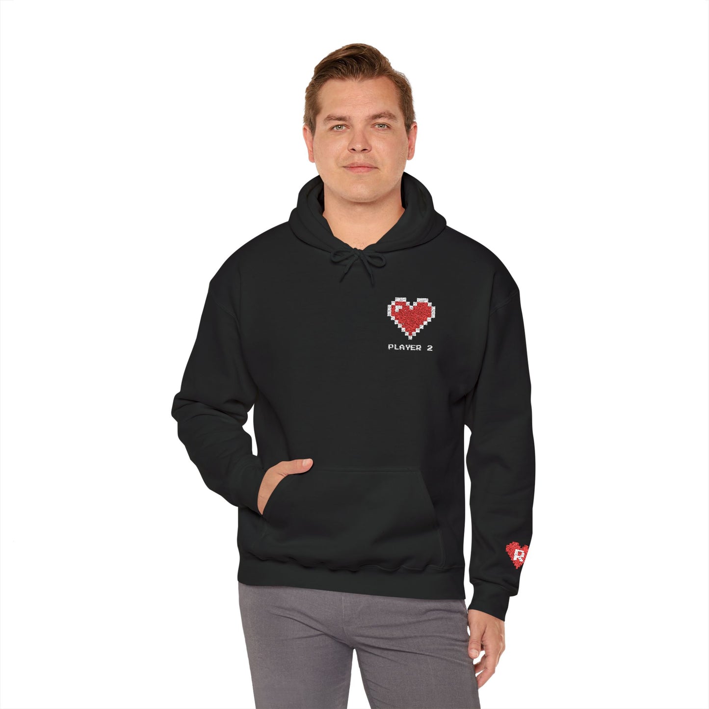 Player 1 & Player 2 Couples Embroidered Sweatshirts – Matching Gamer Love Hoodies