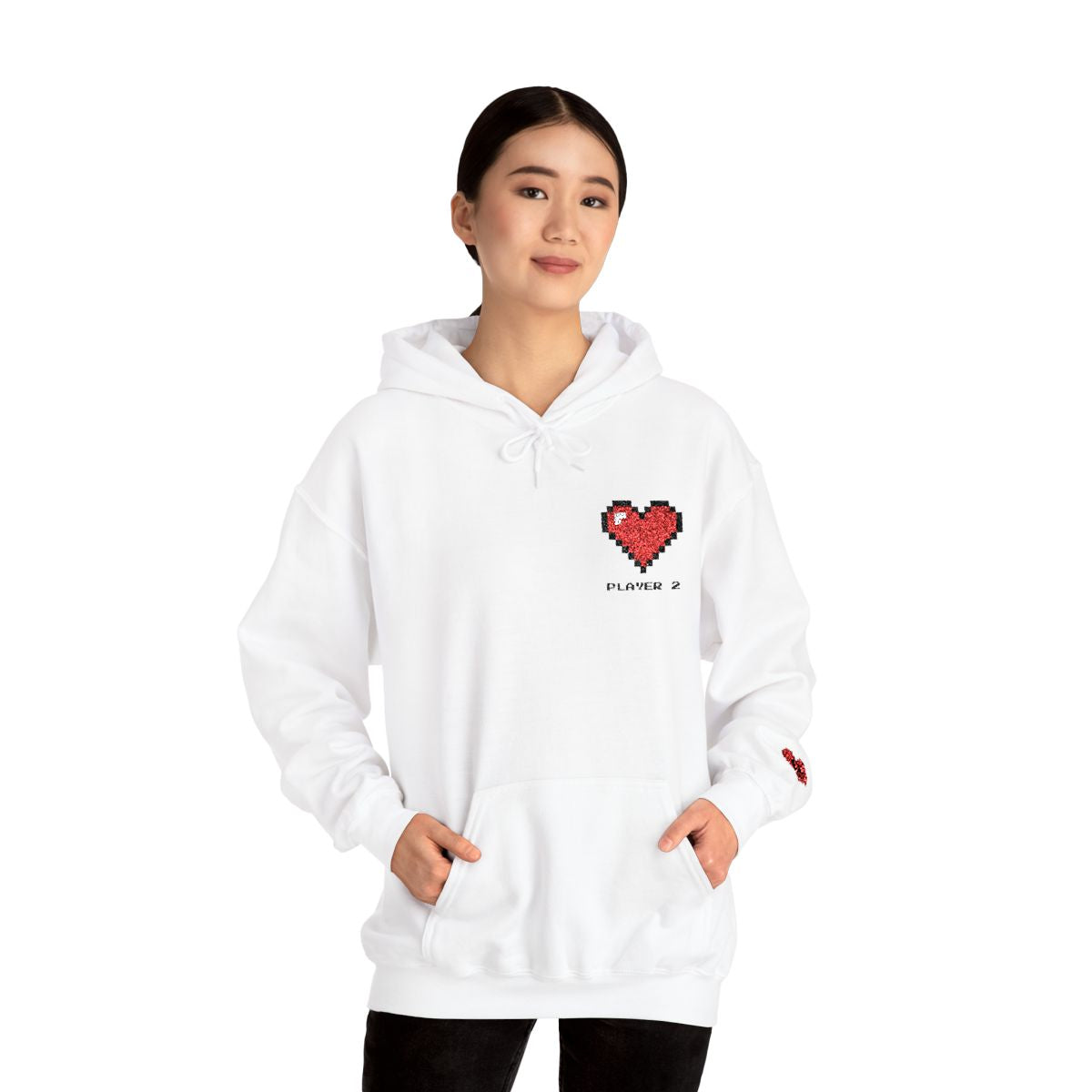 Player 1 & Player 2 Couples Embroidered Sweatshirts – Matching Gamer Love Hoodies