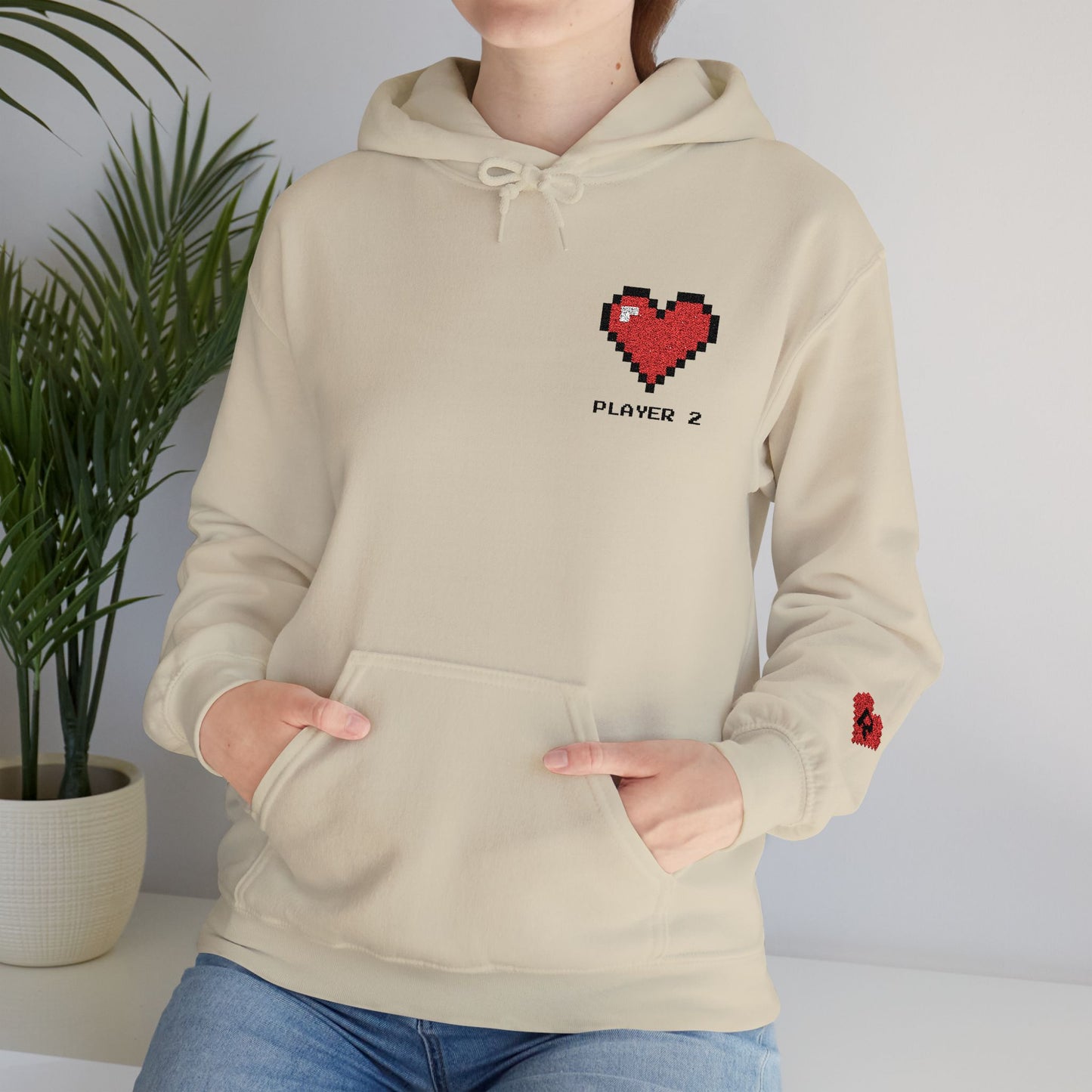Player 1 & Player 2 Couples Embroidered Sweatshirts – Matching Gamer Love Hoodies