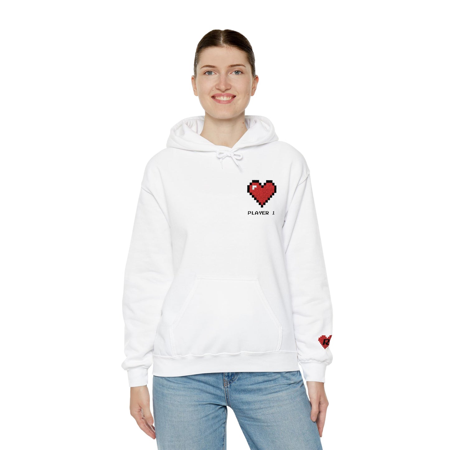 Player 1 & Player 2 Couples Embroidered Sweatshirts – Matching Gamer Love Hoodies