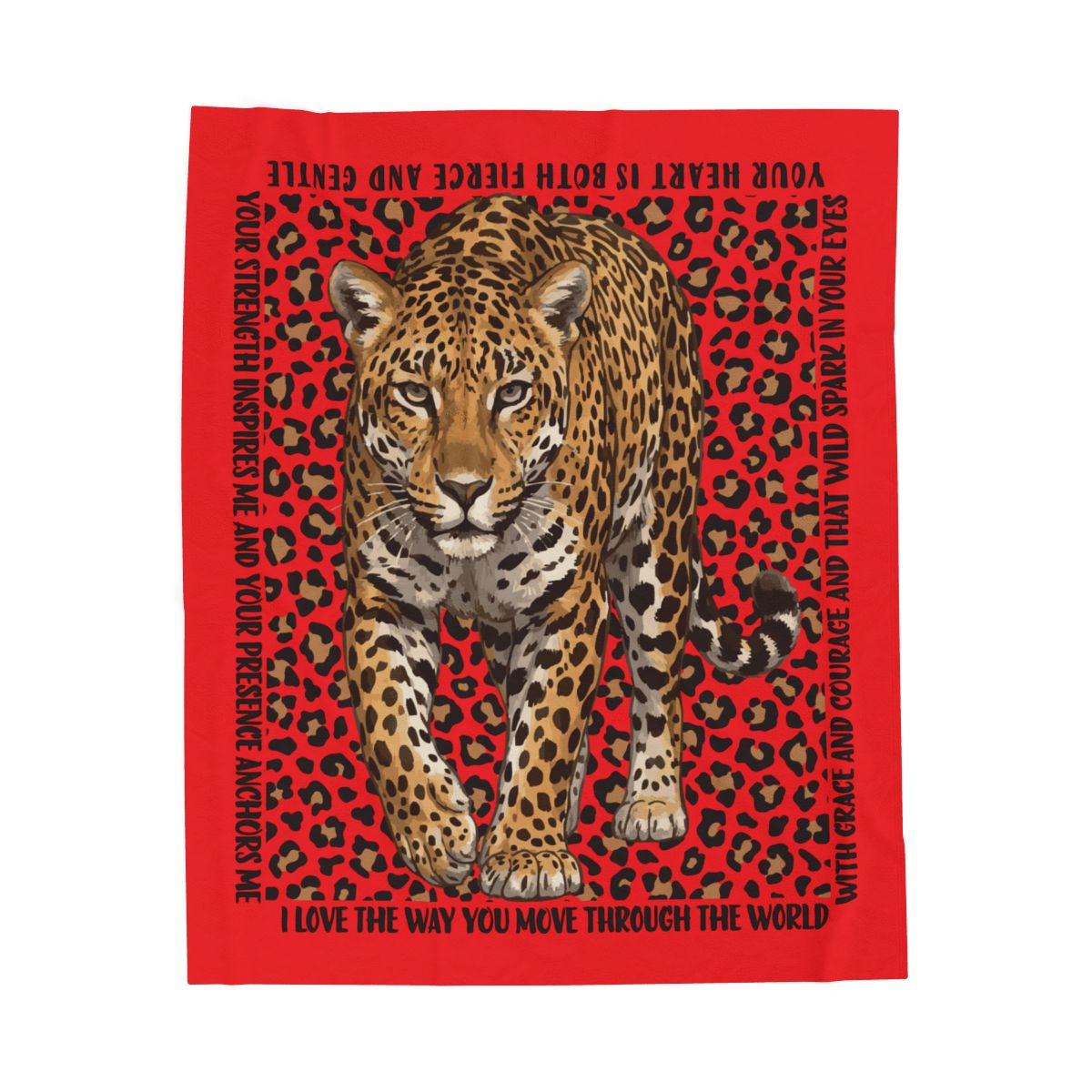 Fierce Feminine Leopard Inspirational Blanket Gift