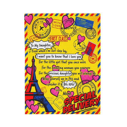 To My Daughter Comic Book Air Mail Blanket from Mom