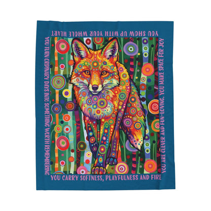 Playful Fox Affirmation Cozy Plush Blanket Gift