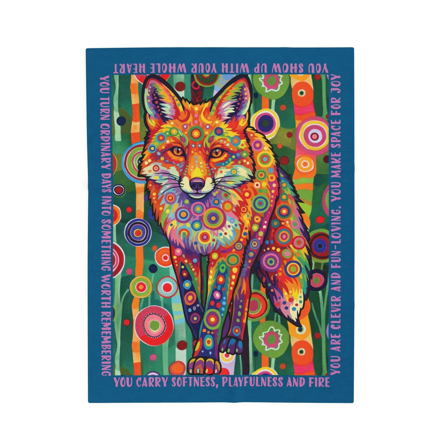 Playful Fox Affirmation Cozy Plush Blanket Gift