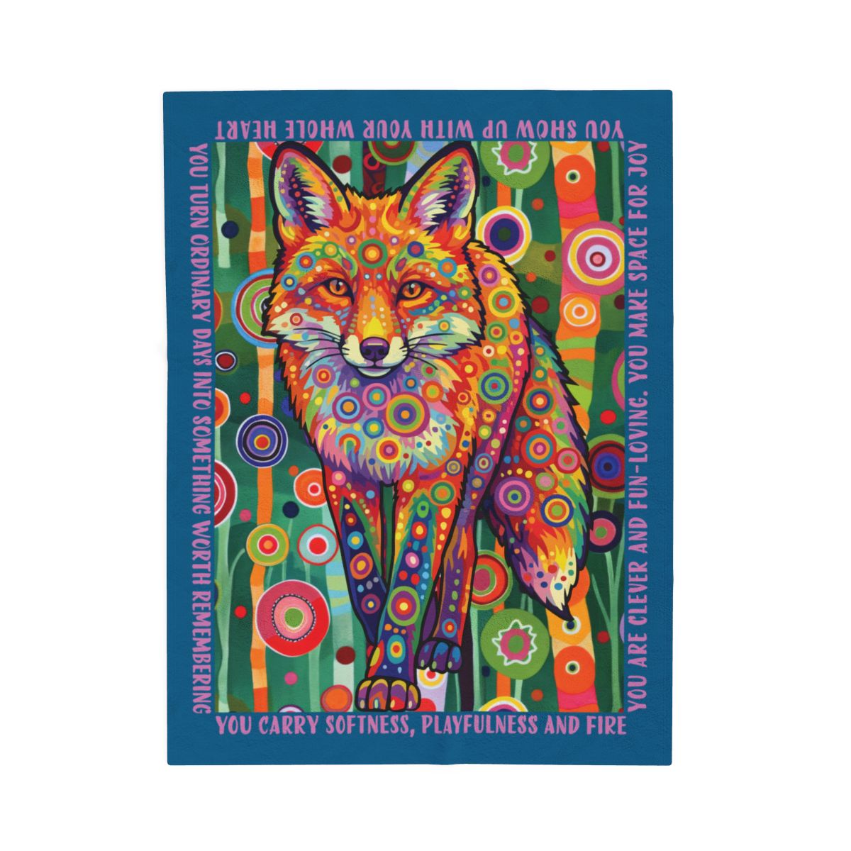 Playful Fox Affirmation Cozy Plush Blanket Gift