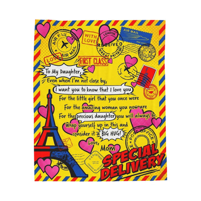 To My Daughter Comic Book Air Mail Blanket from Mom