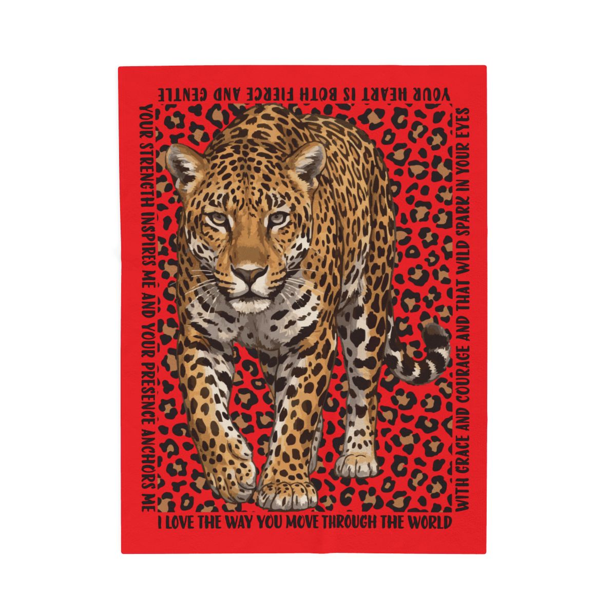 Fierce Feminine Leopard Inspirational Blanket Gift